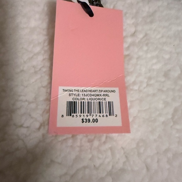 NWT Juicy Couture Heart-Shaped Black Coin Purse with Rhinestone Design - Picture 3 of 3